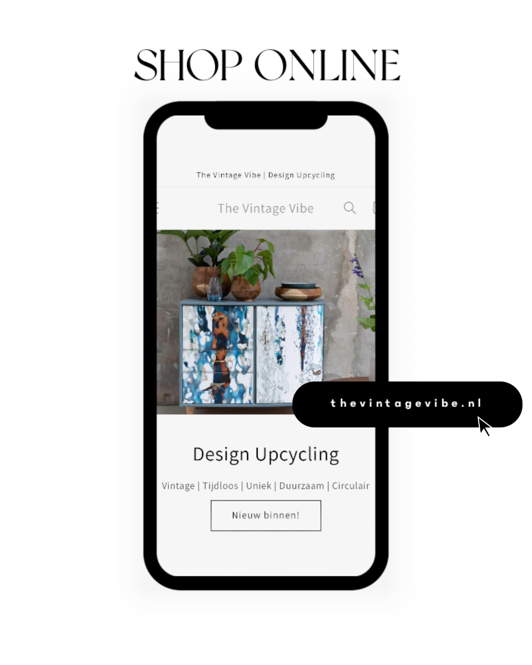 Vintage dressoir bekleed met Marble | The Vintage Vibe