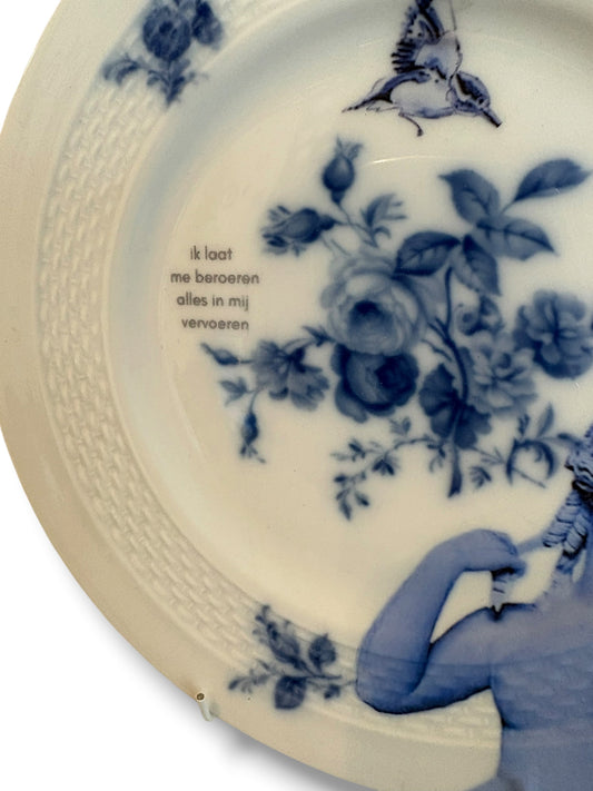 Vintage Wandbord Gedicht Caro Blauw | Het Maakhuys