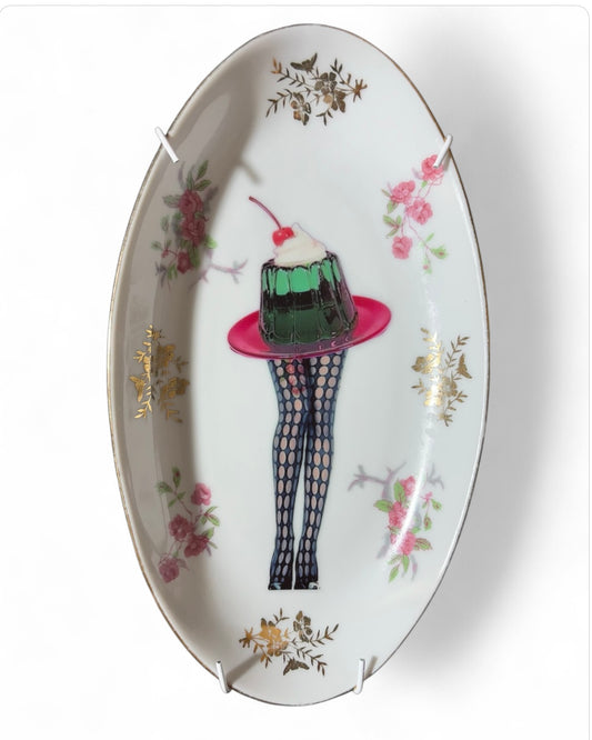 Vintage Wandbord Ovaal Pudding