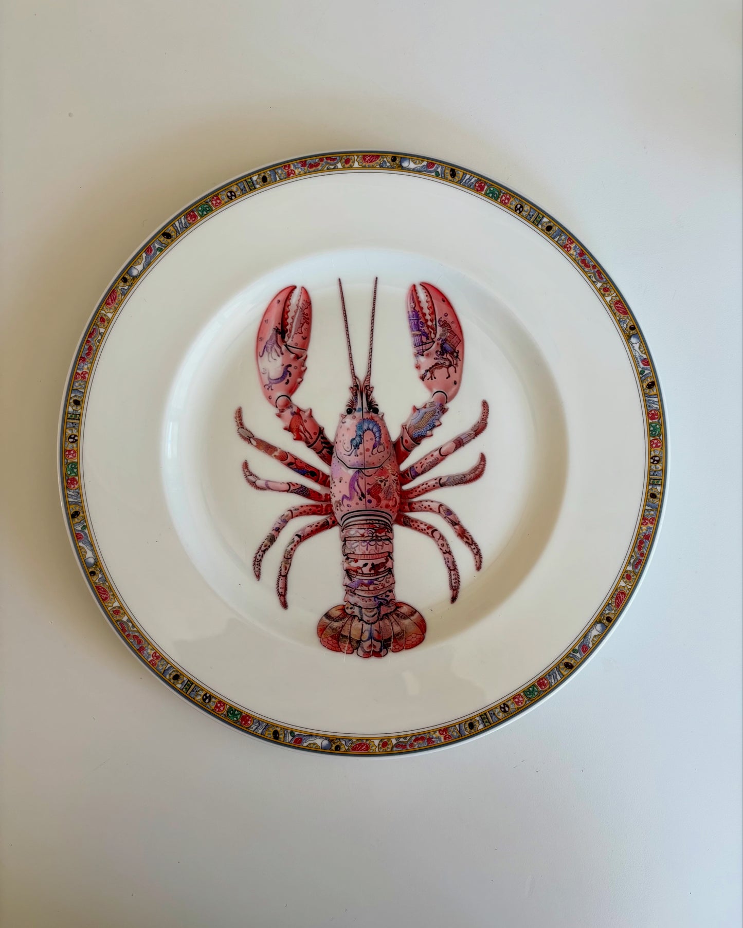 Vintage Wall Plate Lobster Pink