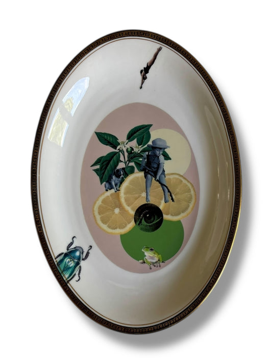 Vintage Wandbord Ovaal Collage