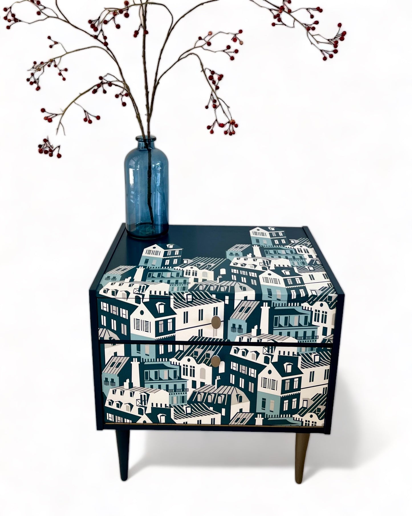 Vintage cabinet covered with Emma's Apartment from Mini Moderns | The Vintage Vibe