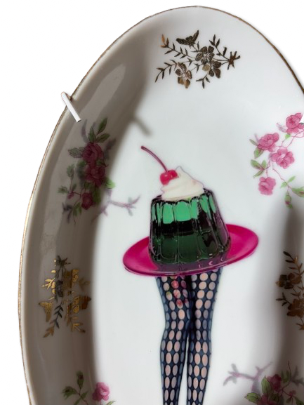 Vintage Wandbord Ovaal Pudding
