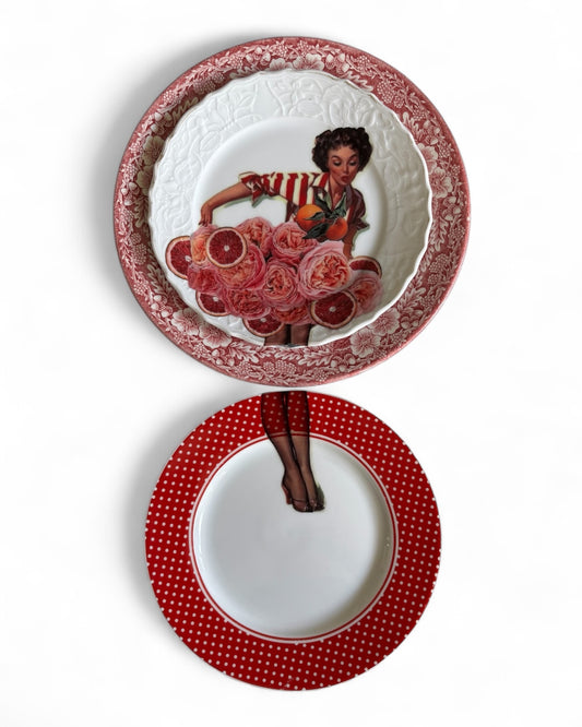 Vintage Wandbord Dame Set