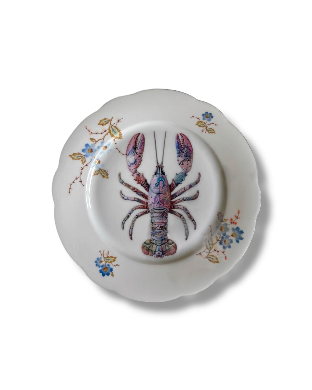 Vintage Wall Plate Lobster Pink