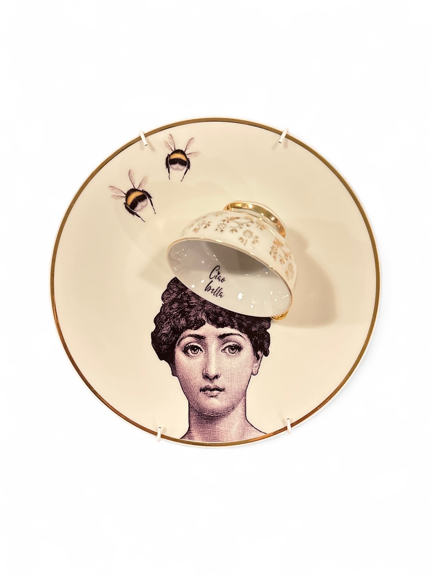 Vintage Wandbord Fornasetti Ciao Bella Kopje