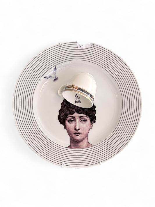 Vintage Wandbord Fornasetti Ciao Bella Kopje