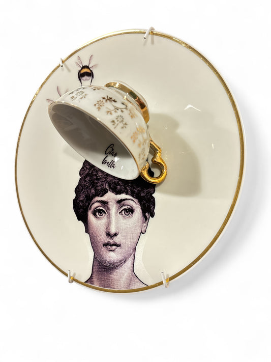 Vintage Wandbord Fornasetti Ciao Bella Kopje