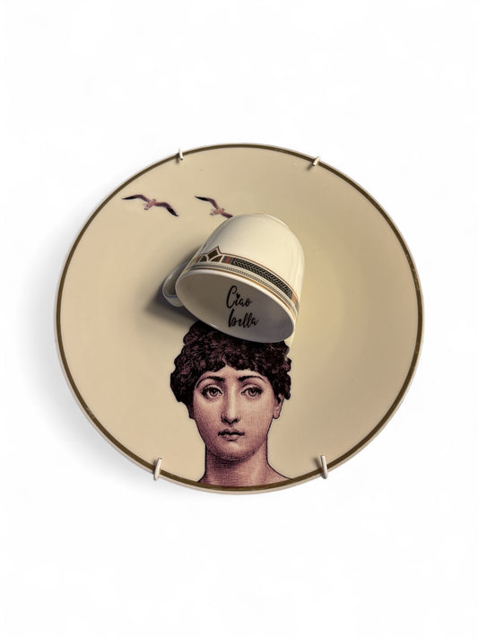 Vintage Wandbord Fornasetti Ciao Bella Kopje