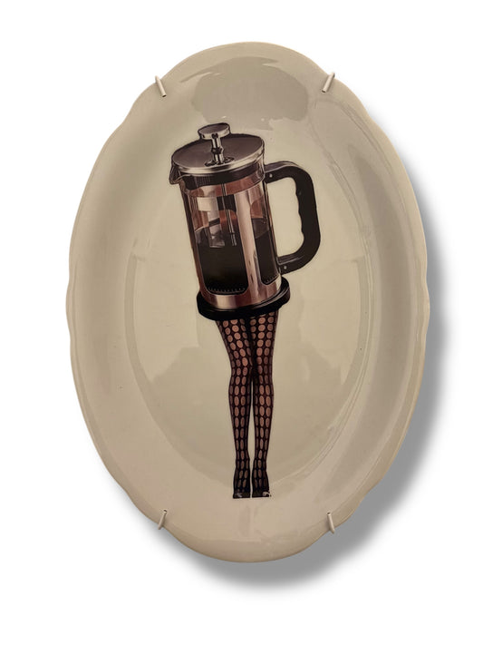 Vintage Wandbord Ovaal Koffie | The Vintage Vibe
