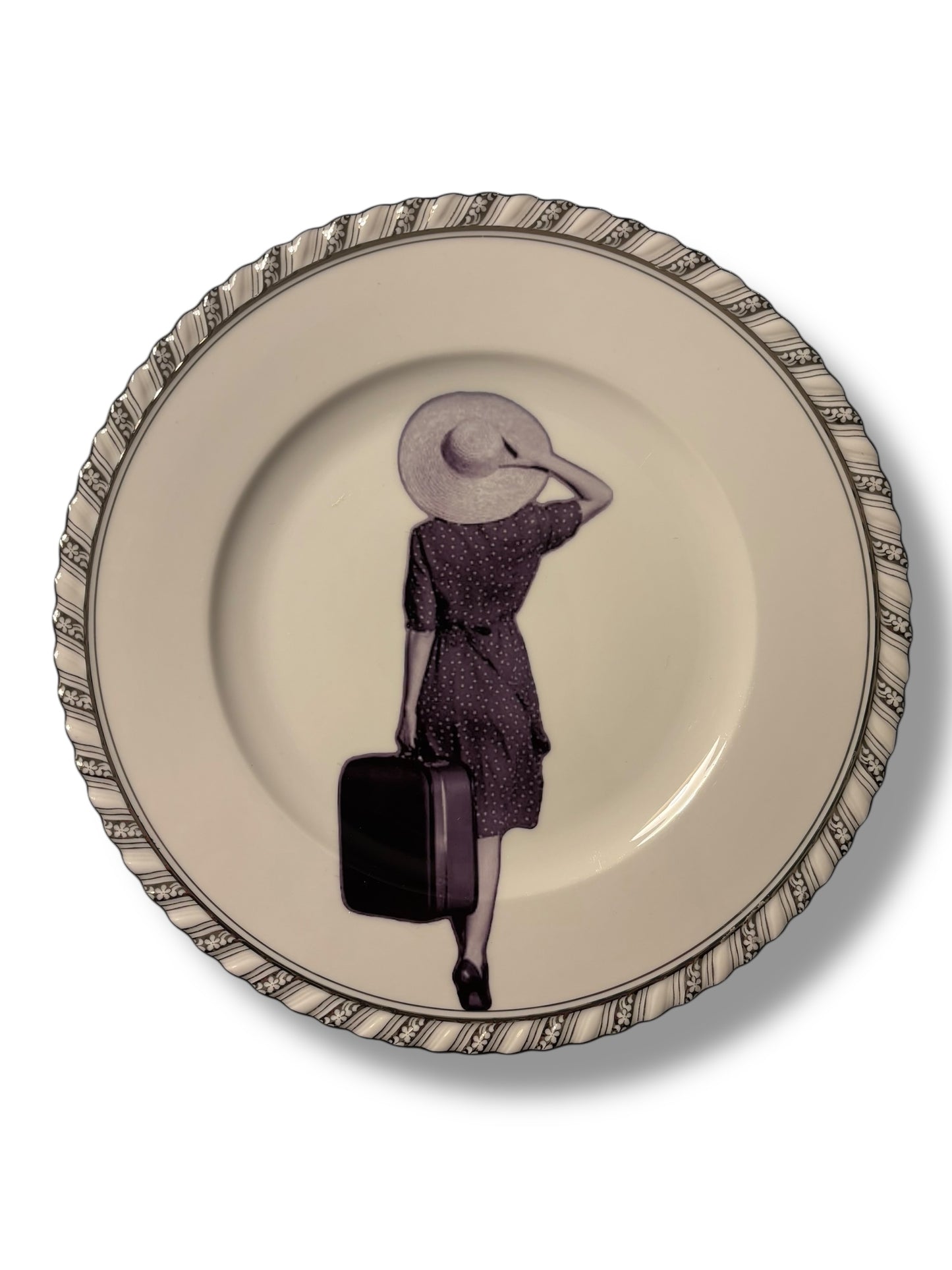Vintage Wandbord Dame op Reis | The Vintage Vibe
