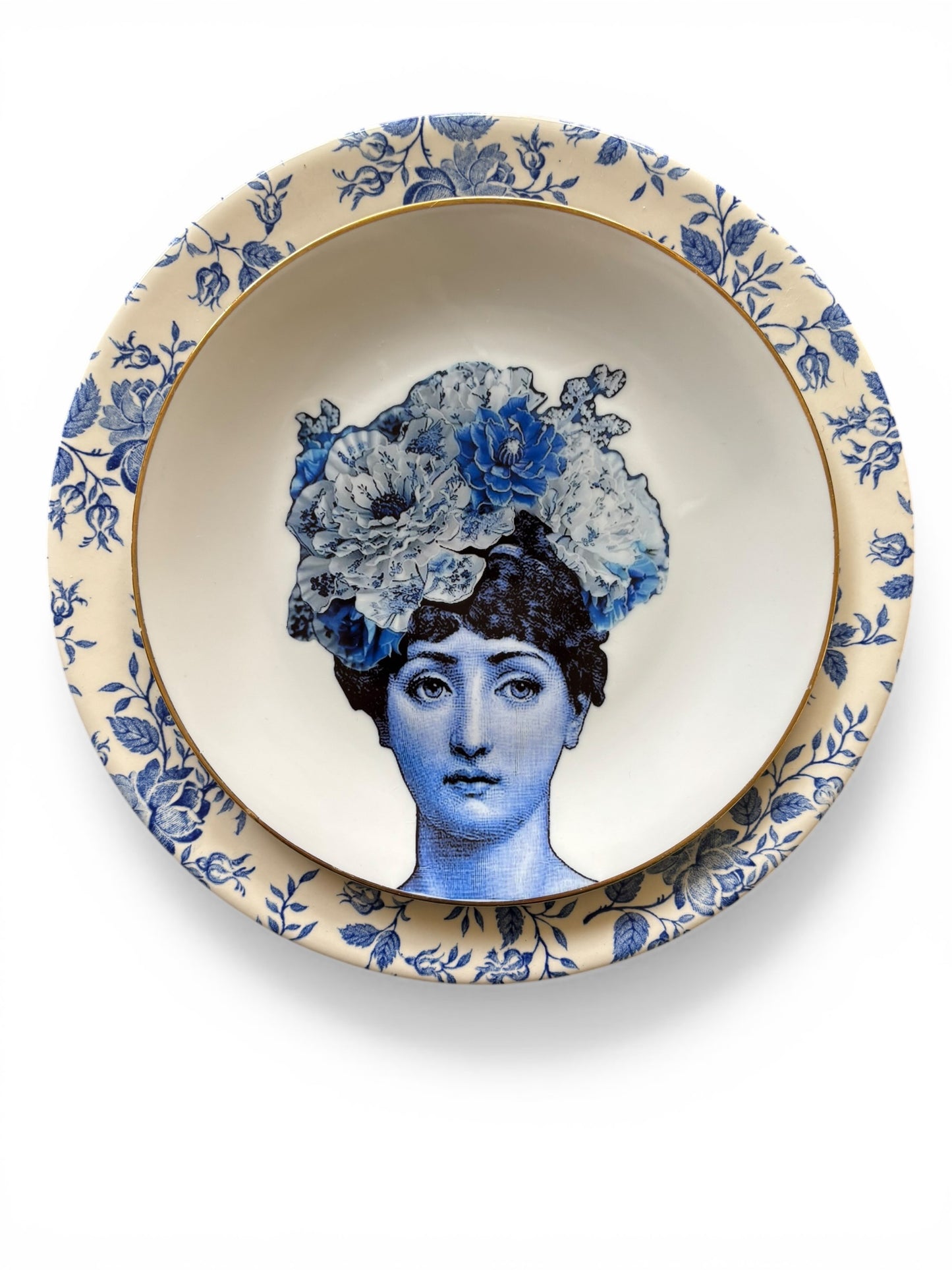 Vintage Wandbord Lina Fornasetti Blauw | The Vintage Vibe